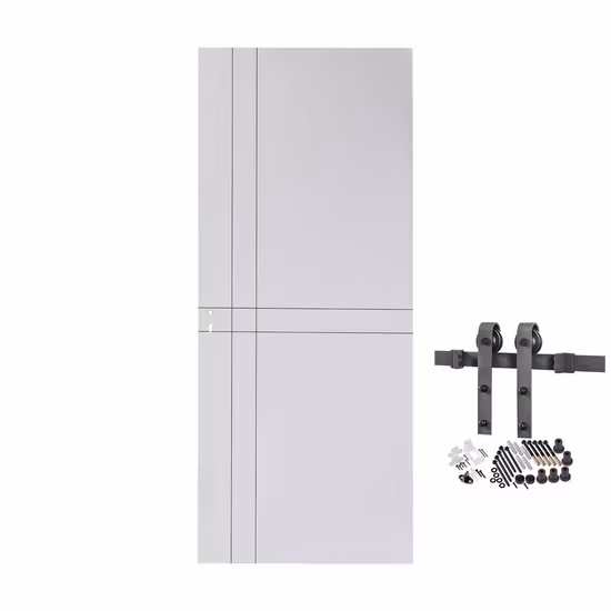 Shengyifa Shaker Style Flame Retardant WPC Sliding Hotel Barn Door